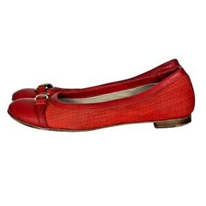 AGL Attilio Giusti Leombruni Monika Ballet Flats Orange Red Woven Size 35.5 5.5